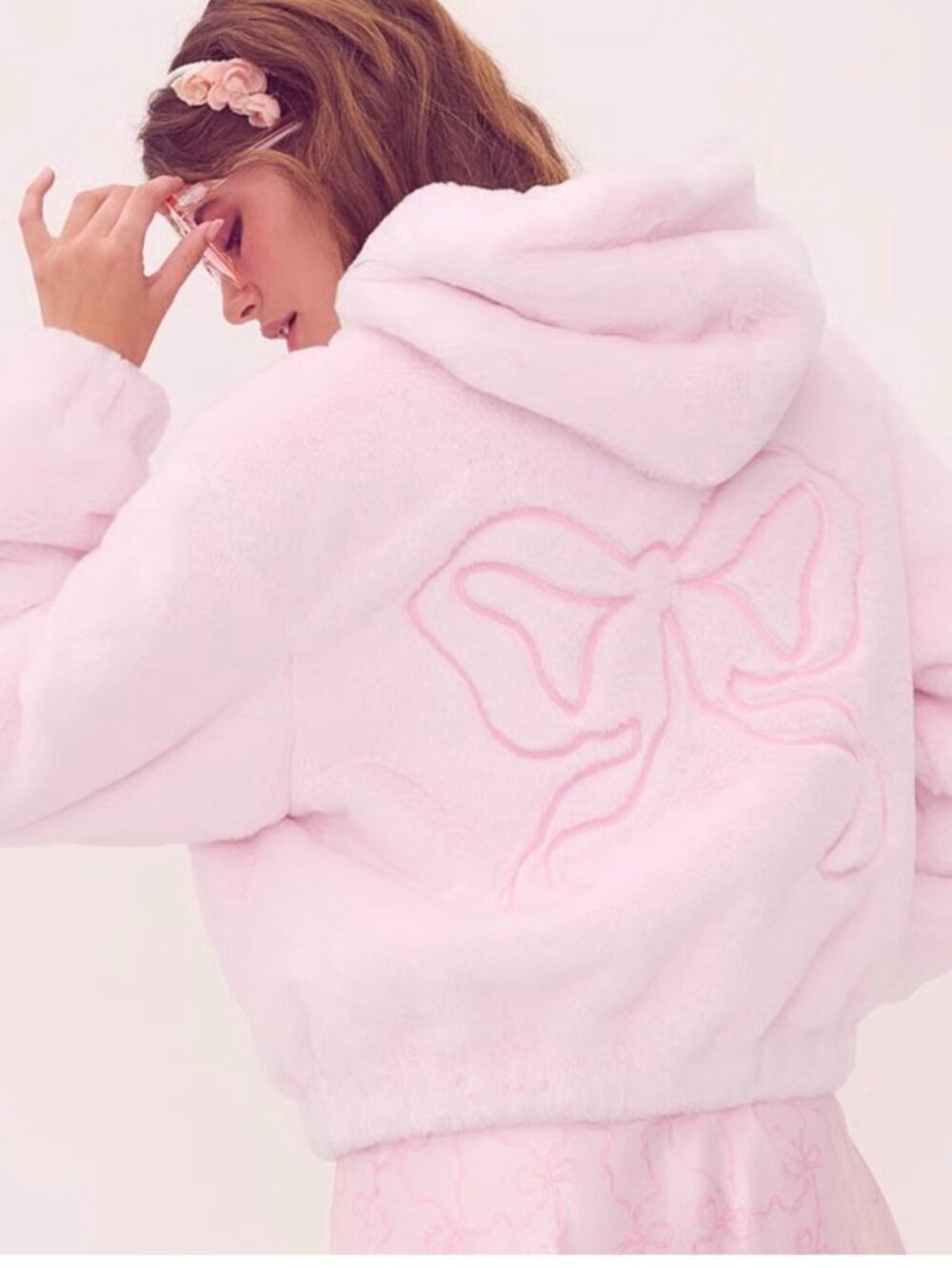 NEW PINK VICTORIA'S SECRET LOVESHACKFANCY faux fur bomber jacket small